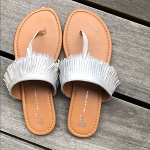 Silver fringe sandals